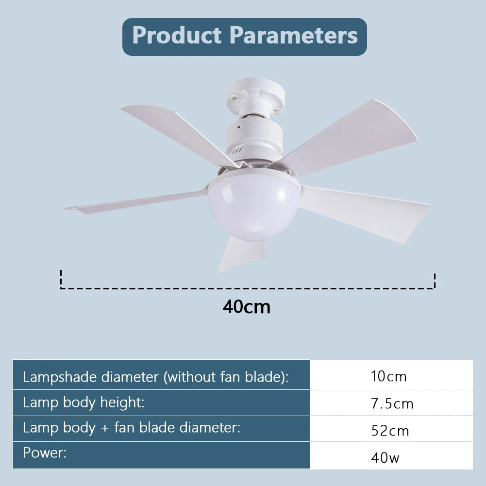 30W Ceiling Fans Lamp with Remote Control Decorative Ceiling Fanlight 3 Speeds Adjustable Chandelier Fan Lamp for Home Bedroom
