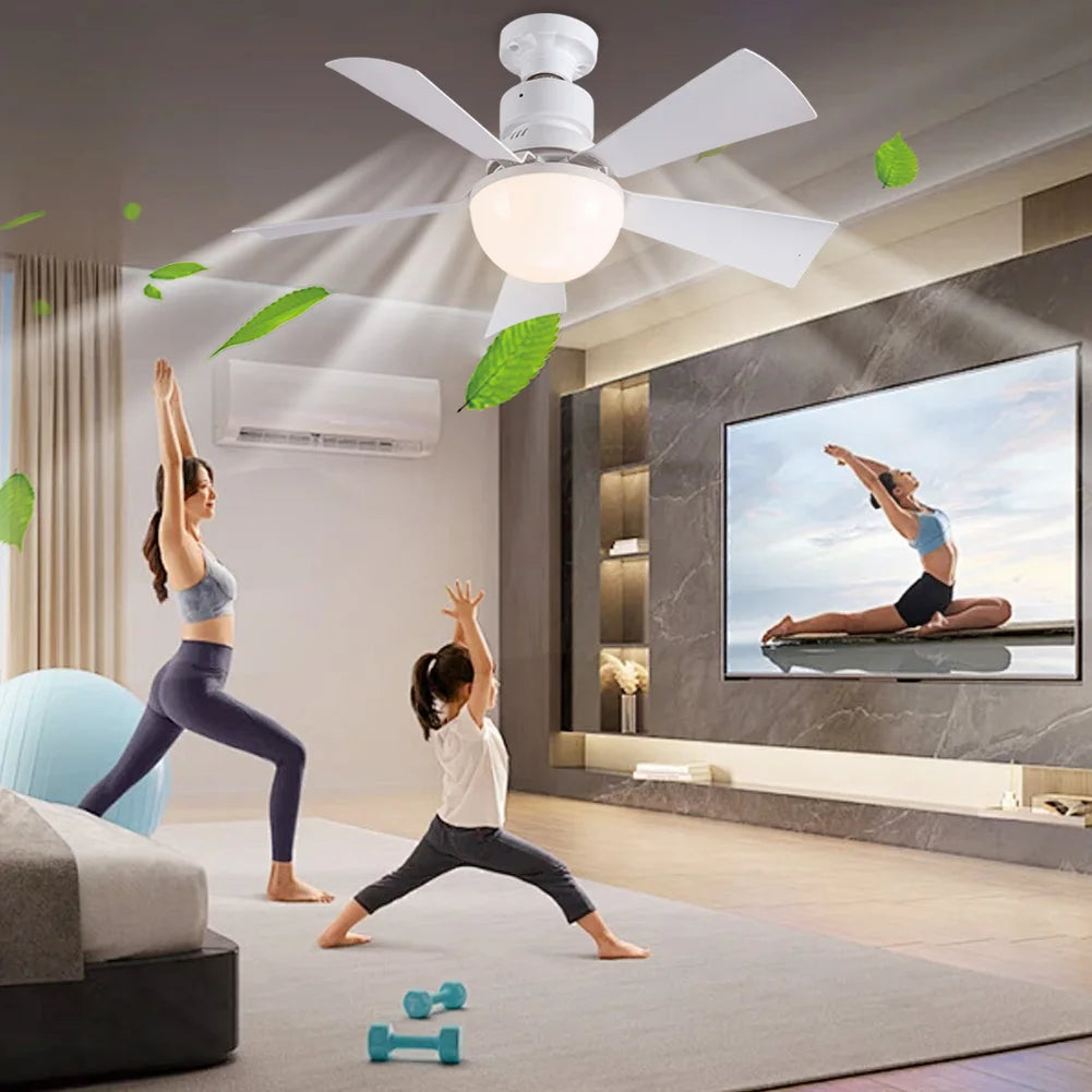 30W Ceiling Fans Lamp with Remote Control Decorative Ceiling Fanlight 3 Speeds Adjustable Chandelier Fan Lamp for Home Bedroom