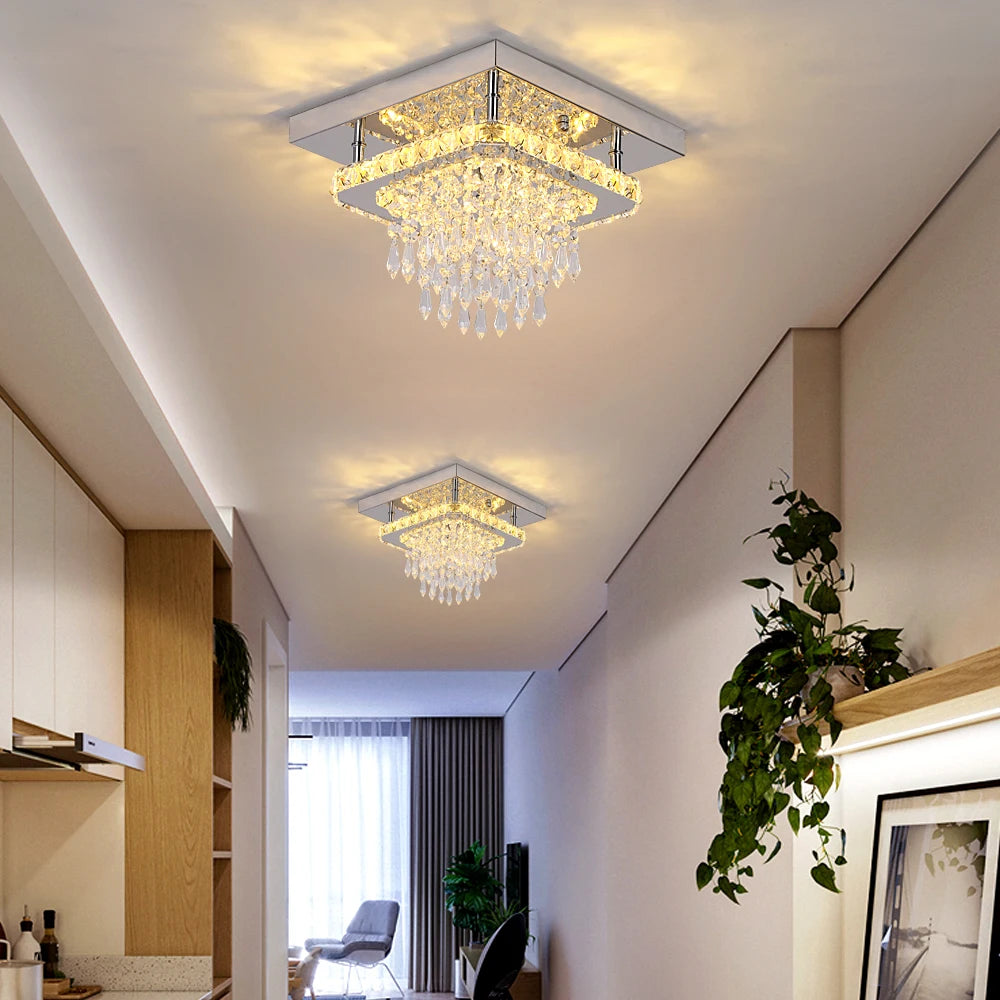 VETRULUS Luxury Silver K9 Crystal Ceiling Lamp Led Chandelier Modern Living Dining Room Decor Pendant Light Lustre Home Fixture